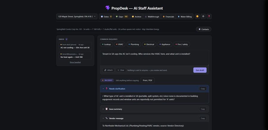 PropDesk — AI Staff Assistant